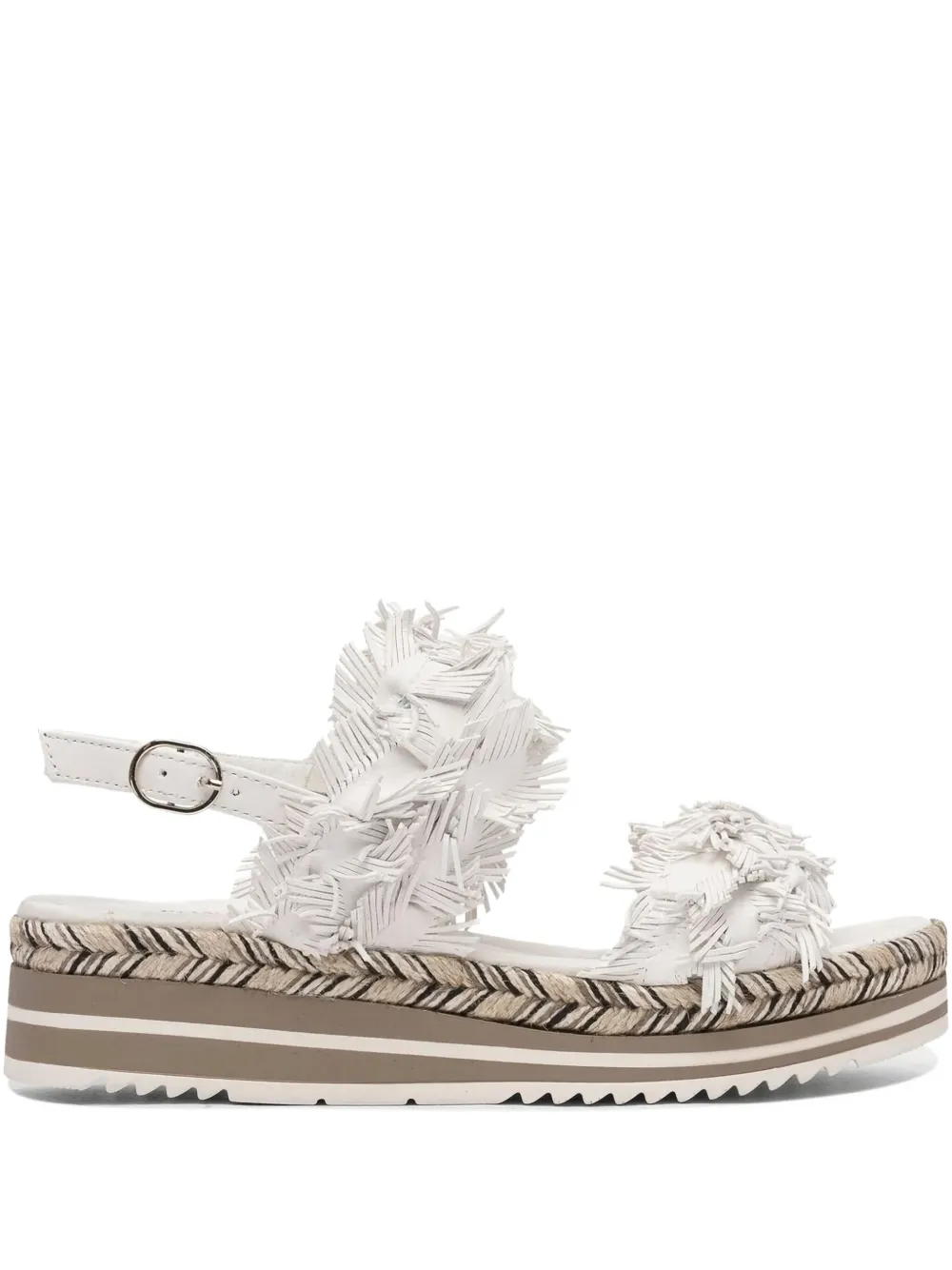 Toni Pons Sandalen met plateauzool en franje Wit