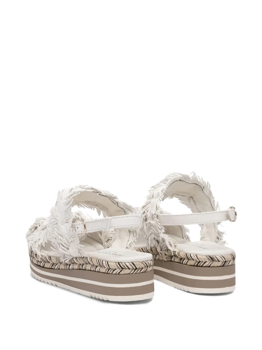 Toni Pons Sandalen met plateauzool en franje Wit
