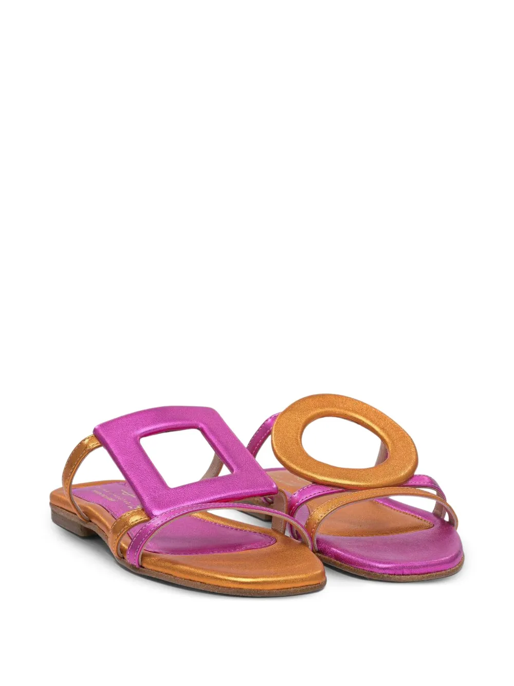 Elina Linardaki geometric-shapes metalic sandals | Flat Sandals | Image 2