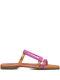 Elina Linardaki geometric-shapes metalic sandals - Orange