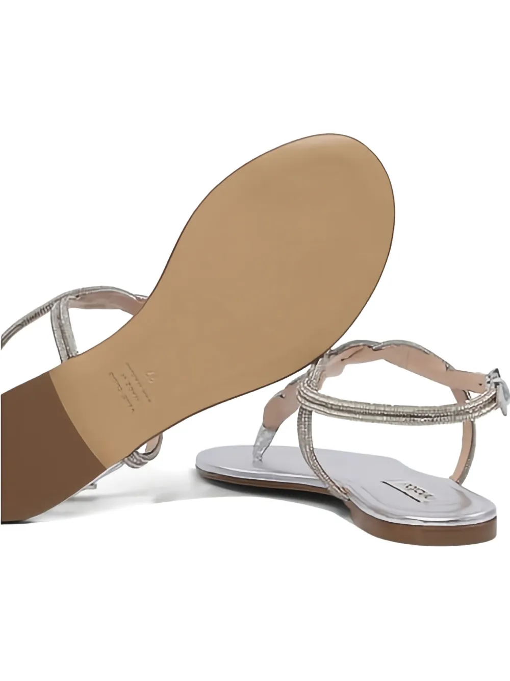 Ninalilou Sandalen met kralen bandjes Zilver