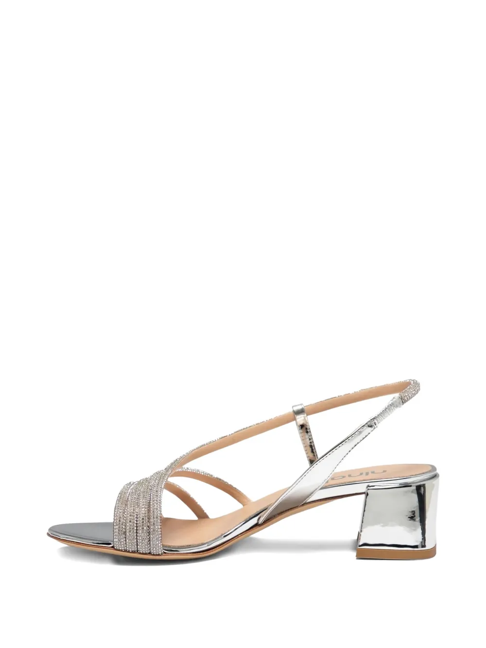 Ninalilou 55mm embellished slingback sandals Silver