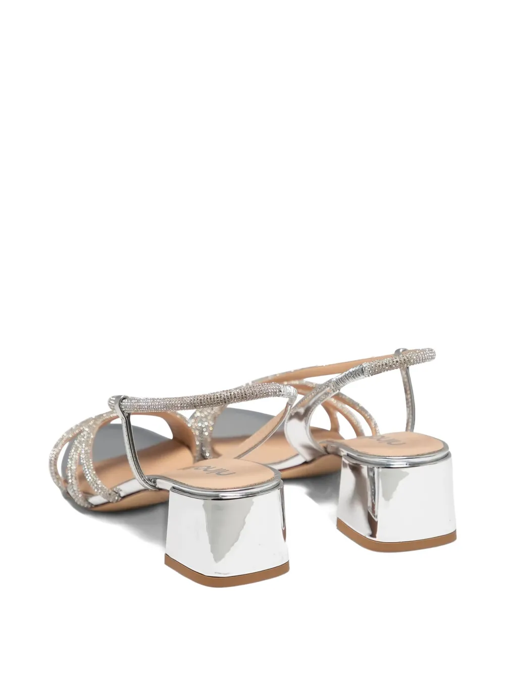 Ninalilou 55mm embellished slingback sandals Silver