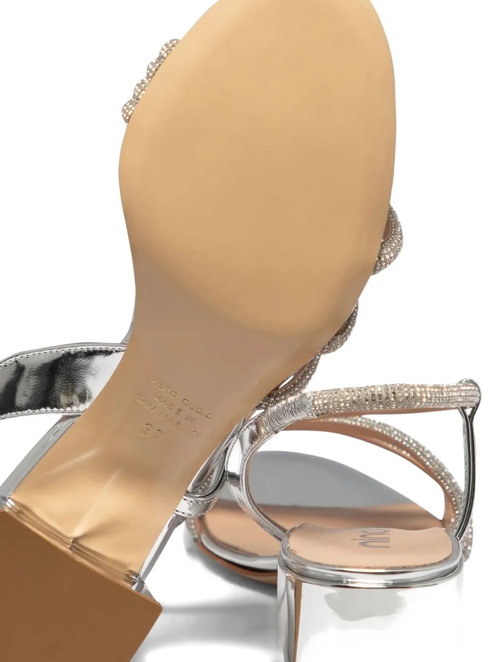 Ninalilou 55mm embellished slingback sandals Silver