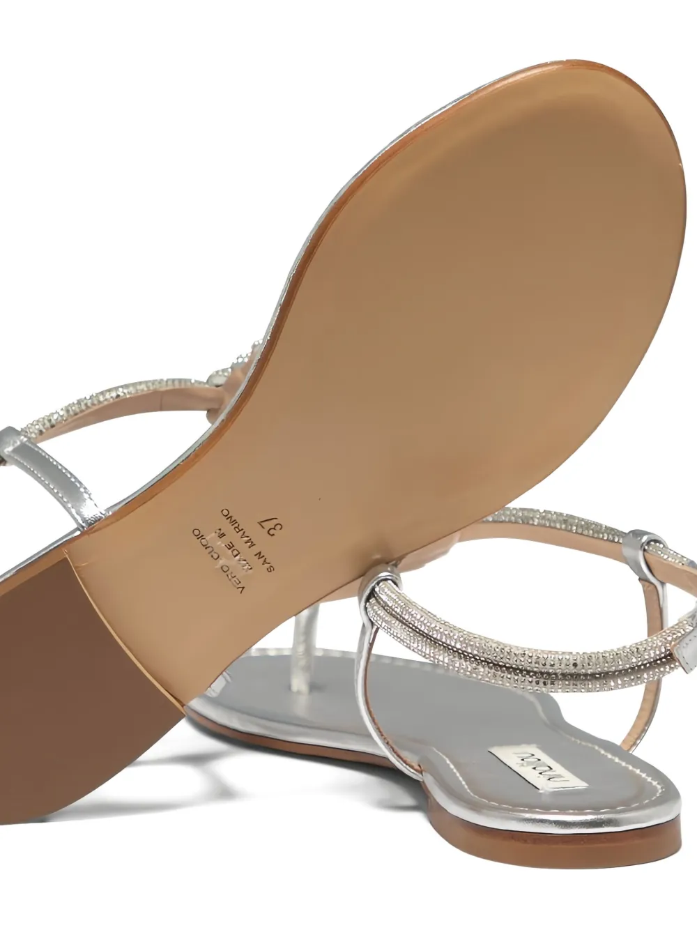Ninalilou Frida embellished-braided sandals Silver