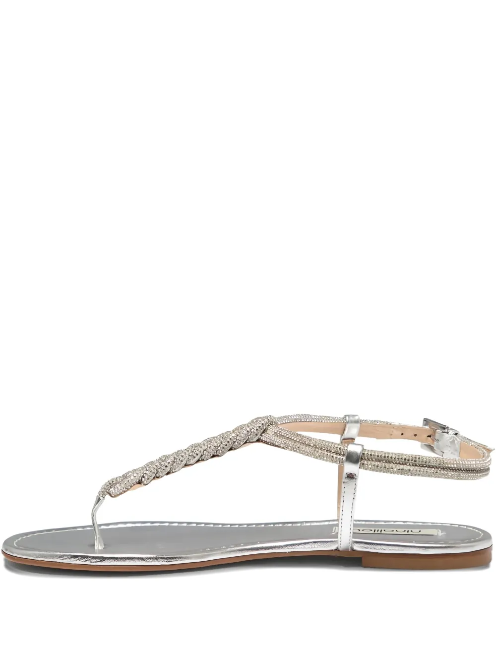 Ninalilou Frida embellished-braided sandals Silver