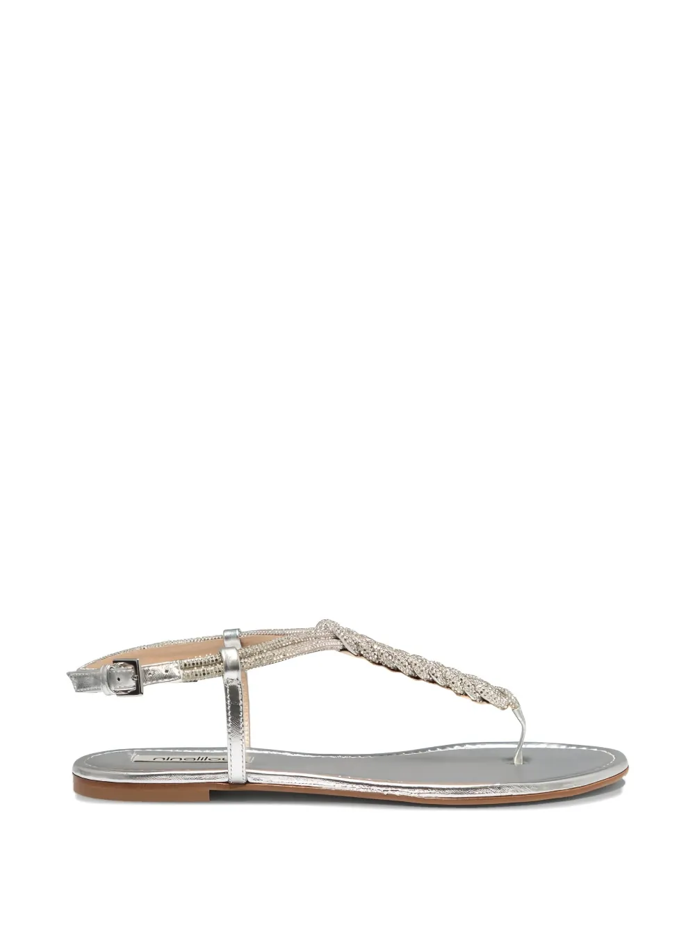 Ninalilou Frida embellished-braided sandals Silver