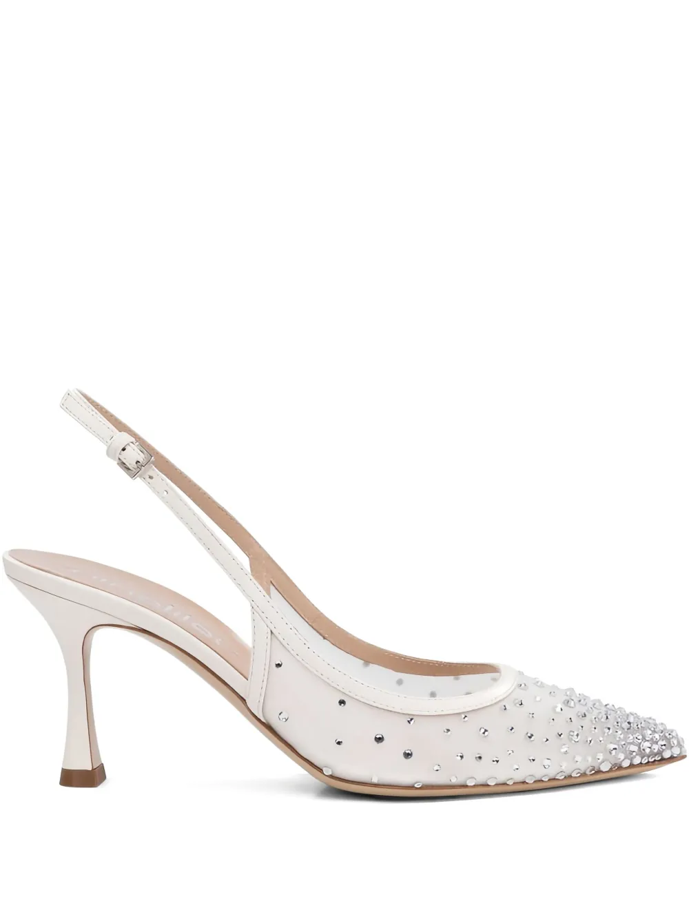 Ninalilou crystal-embellished slingback pumps White