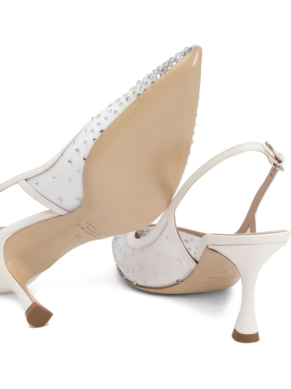 Ninalilou crystal-embellished slingback pumps White
