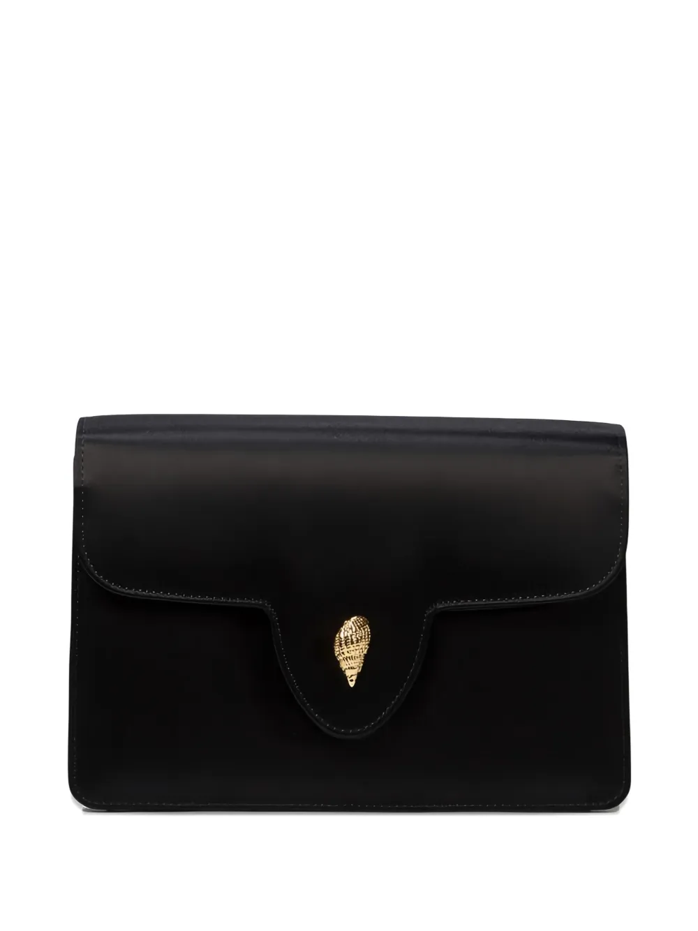 shell-embellished satin clutch bag