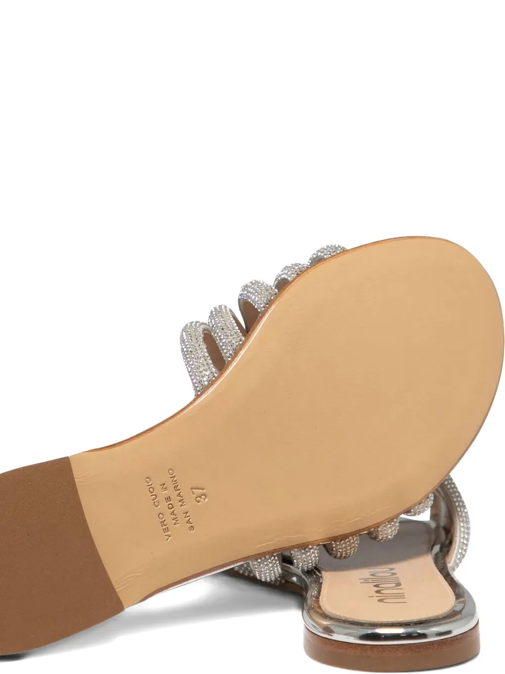 Ninalilou embellished-strap flat sandals Silver