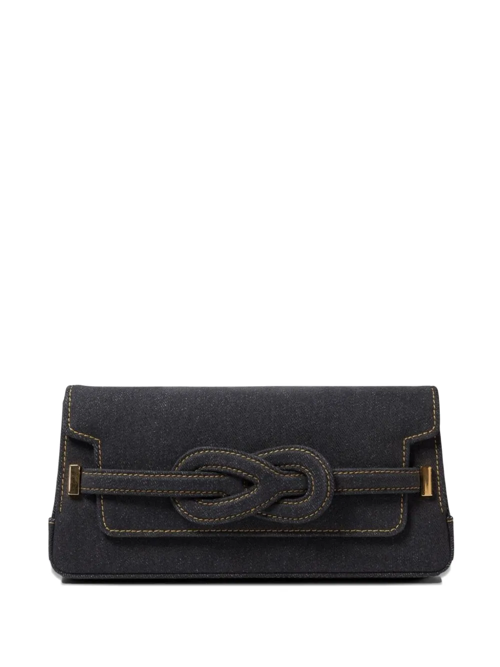 Amato Daniele Knot-detail Denim Shoulder Bag In Blue