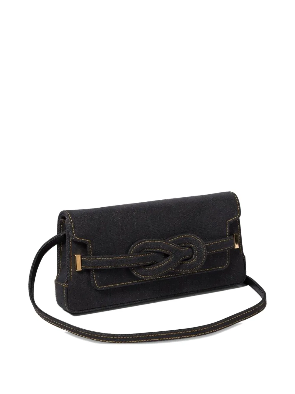 Amato Daniele Knot-detail Denim Shoulder Bag In Blue