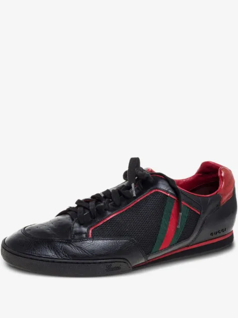 Gucci Pre-Owned 条纹织带运动鞋（典藏款）