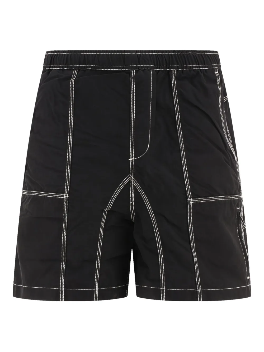 panelled contrast-stitch shorts