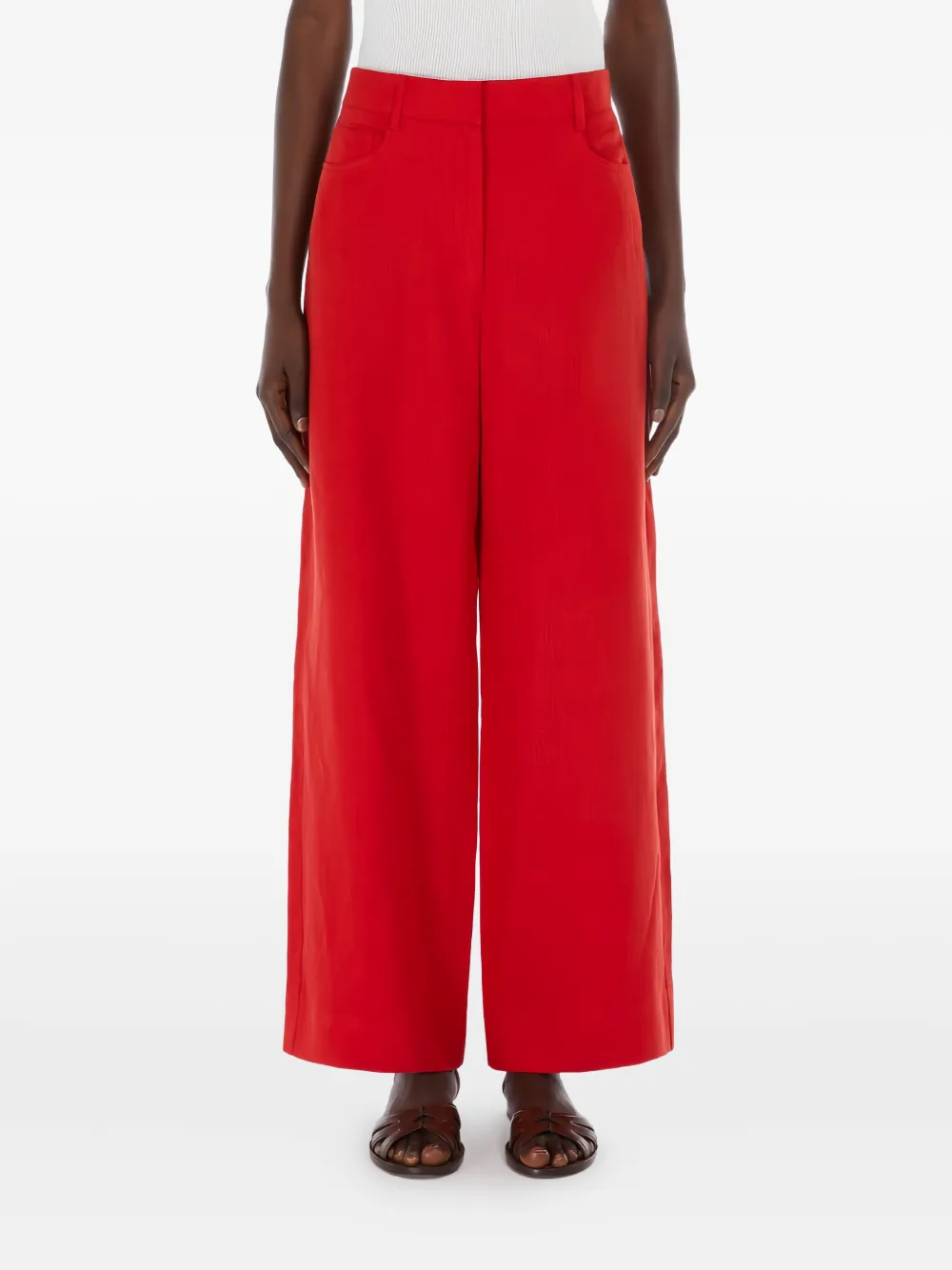 'S Max Mara linen cropped trousers - Rood