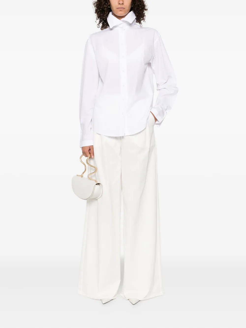 Alberta Ferretti button-down cotton shirt Wit