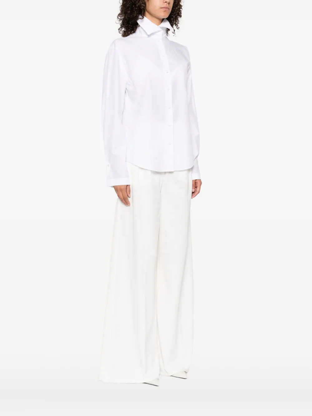 Alberta Ferretti button-down cotton shirt Wit