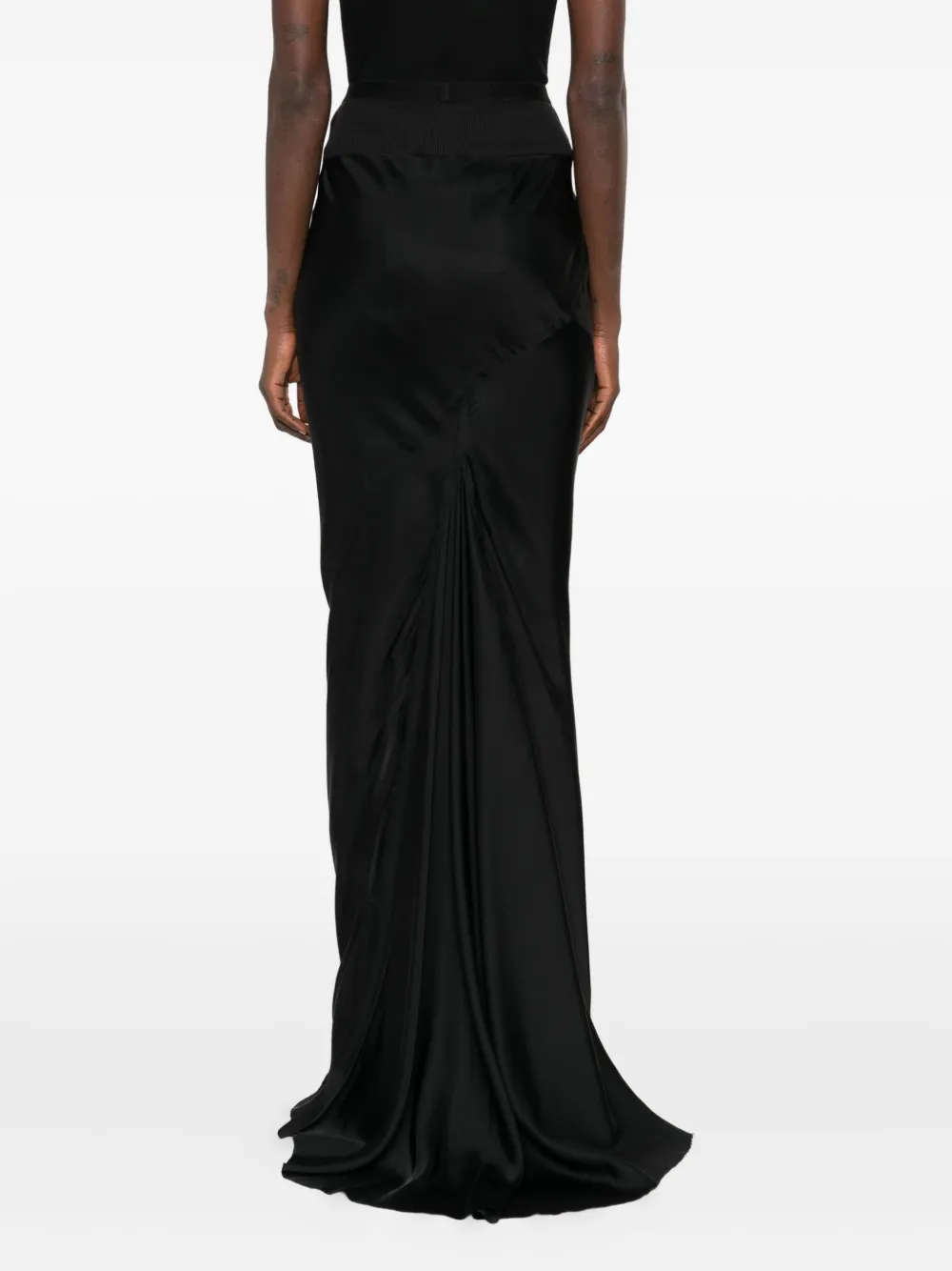 Rick Owens ribbed draped skirt Zwart