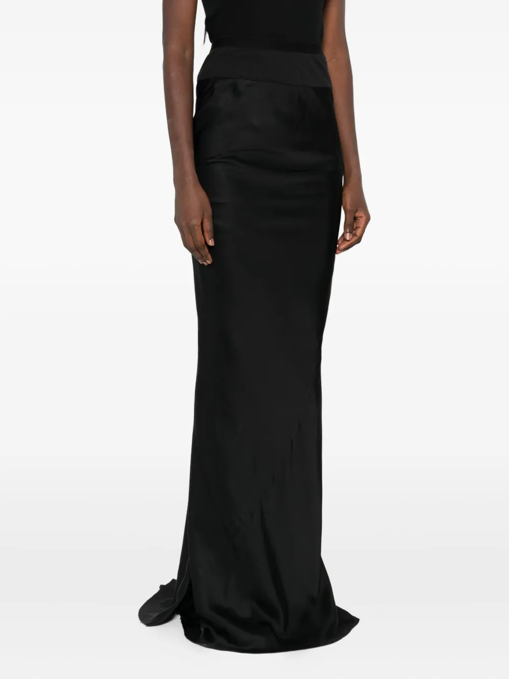 Rick Owens ribbed draped skirt Zwart