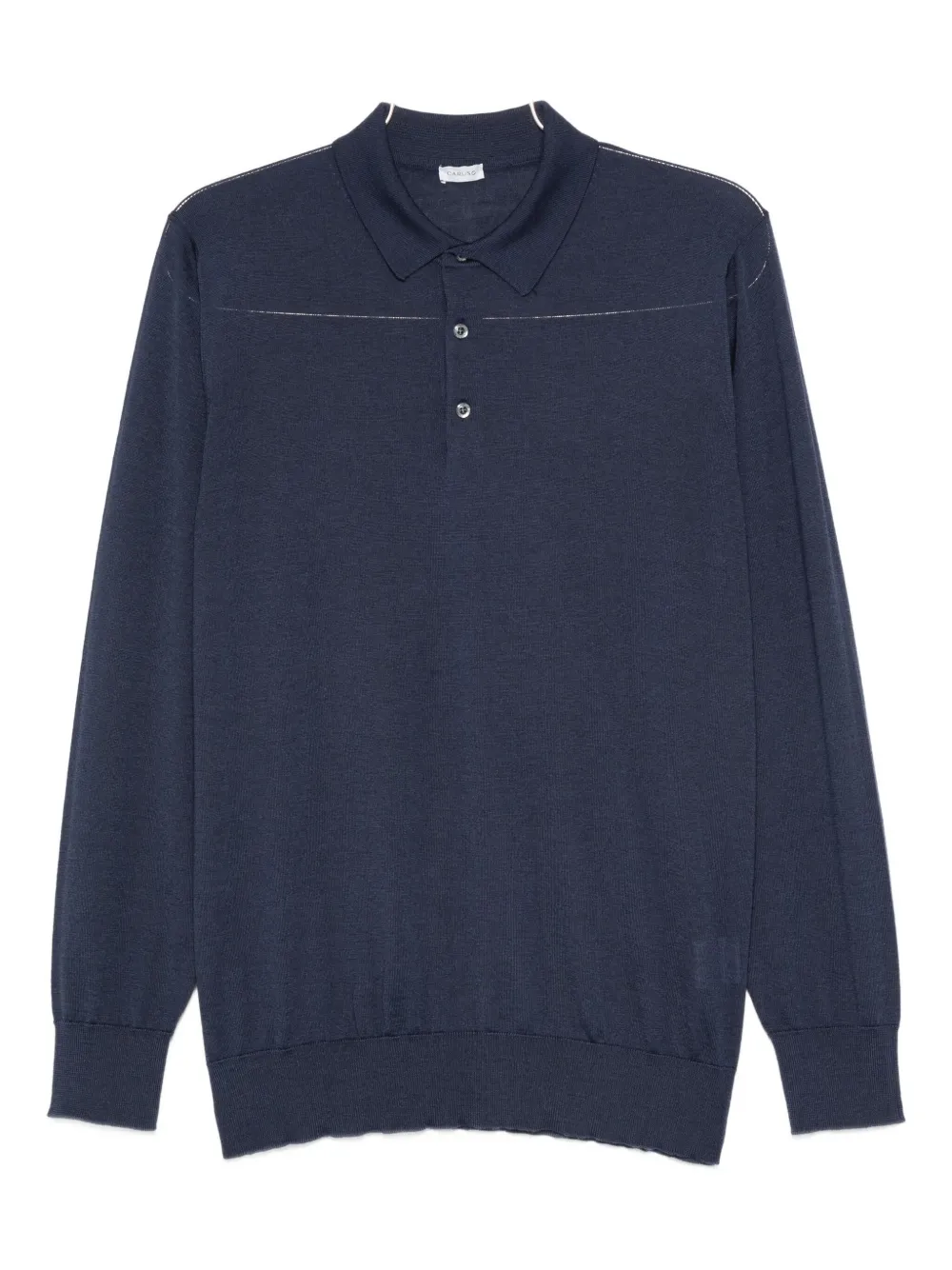 Caruso long-sleeves polo shirt Blauw