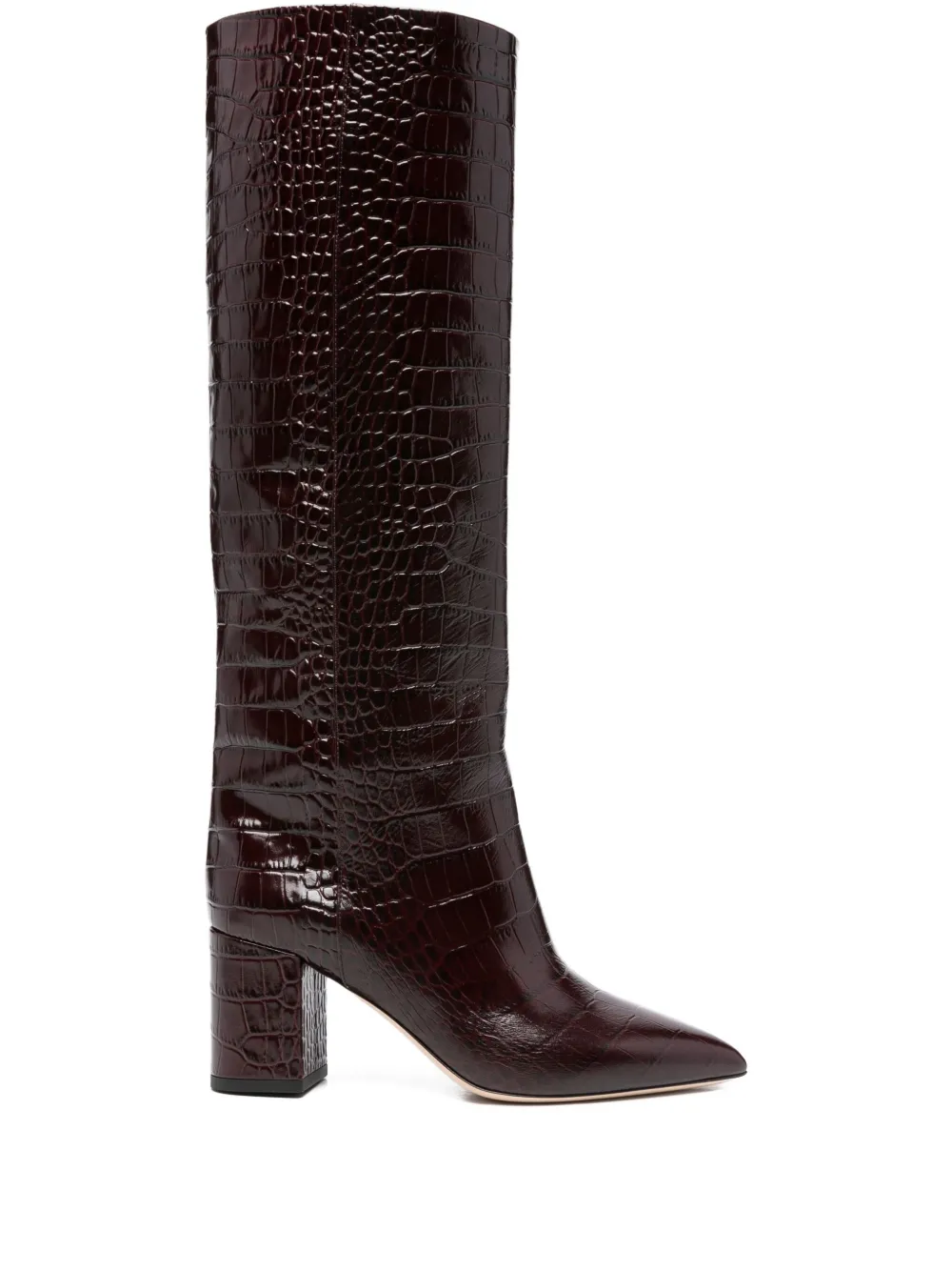 Paris Texas 77mm High-heeled Leather Boots In Brown