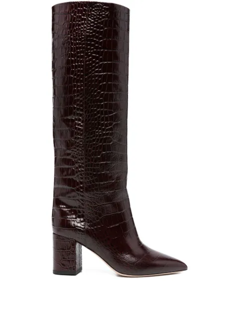 Paris Texas Bota de couro com salto 77mm