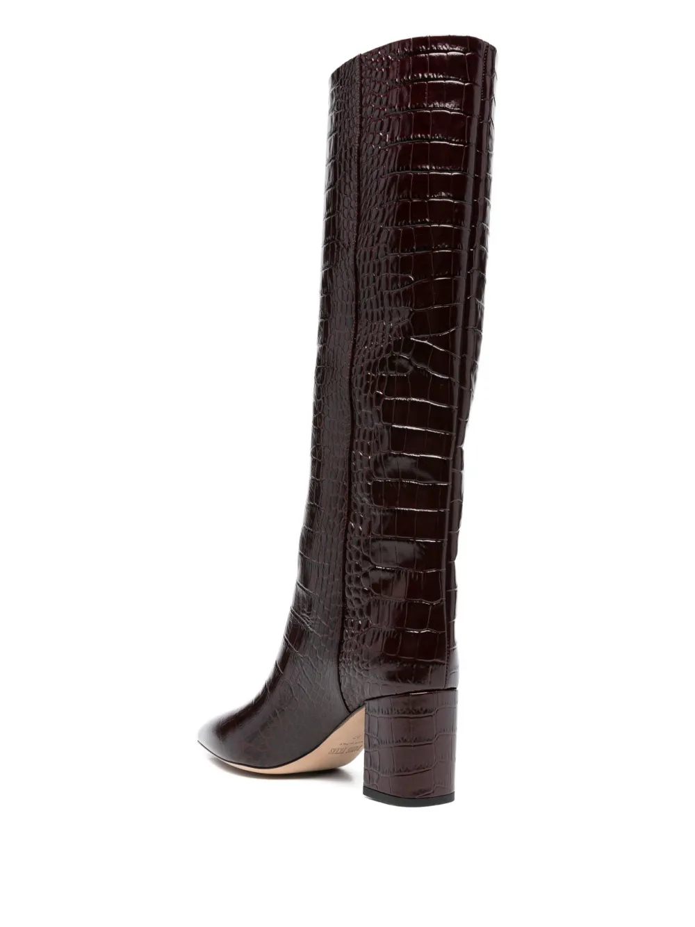Paris Texas 77mm high-heeled leather boots Brown
