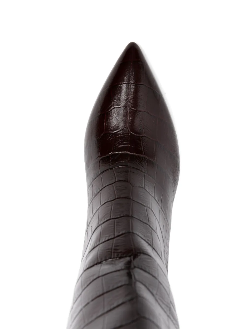 Paris Texas 77mm high-heeled leather boots Brown