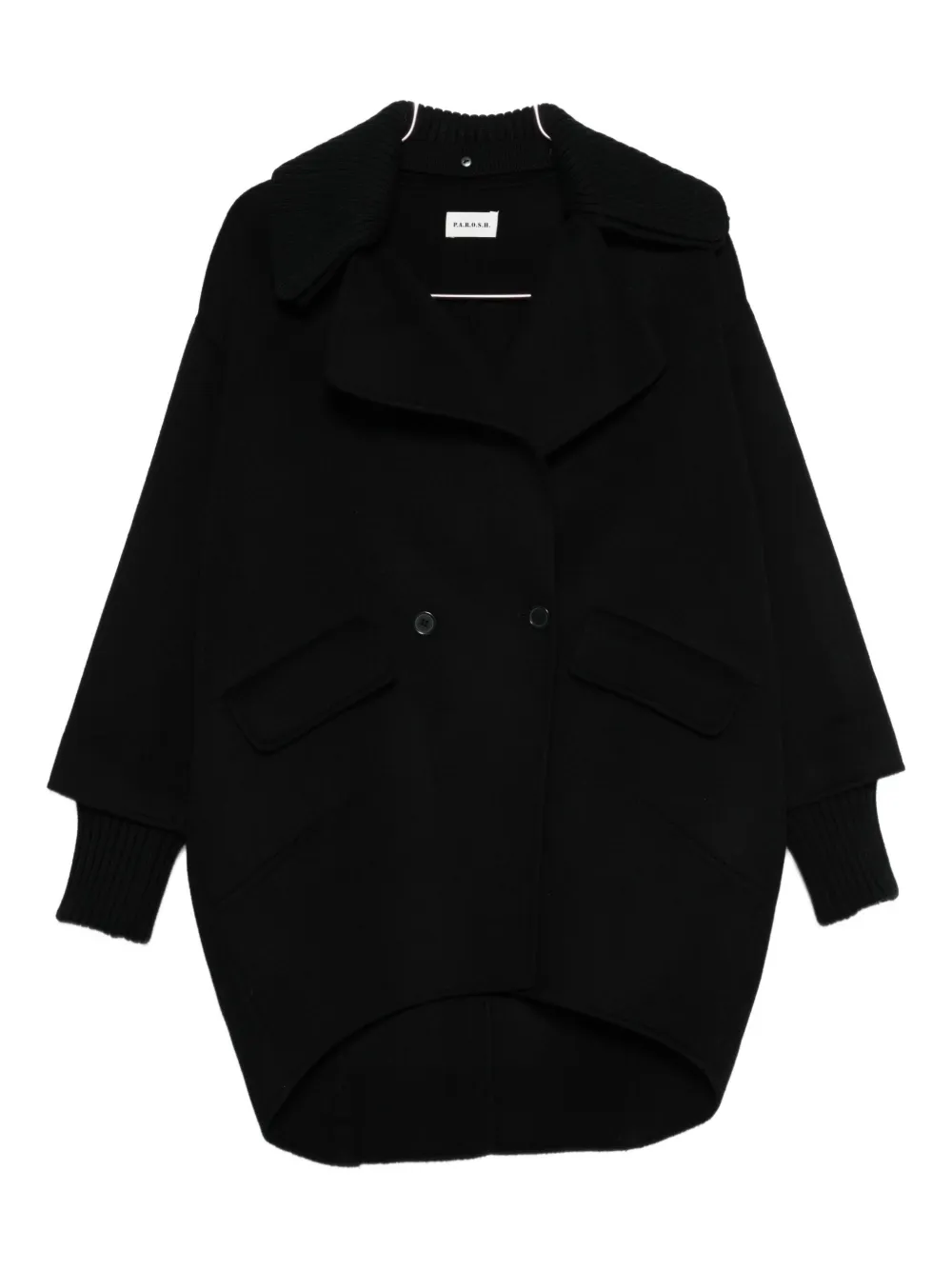 P.a.r.o.s.h P. A.r. O.s. H. Double-breasted Beige Coat In Black