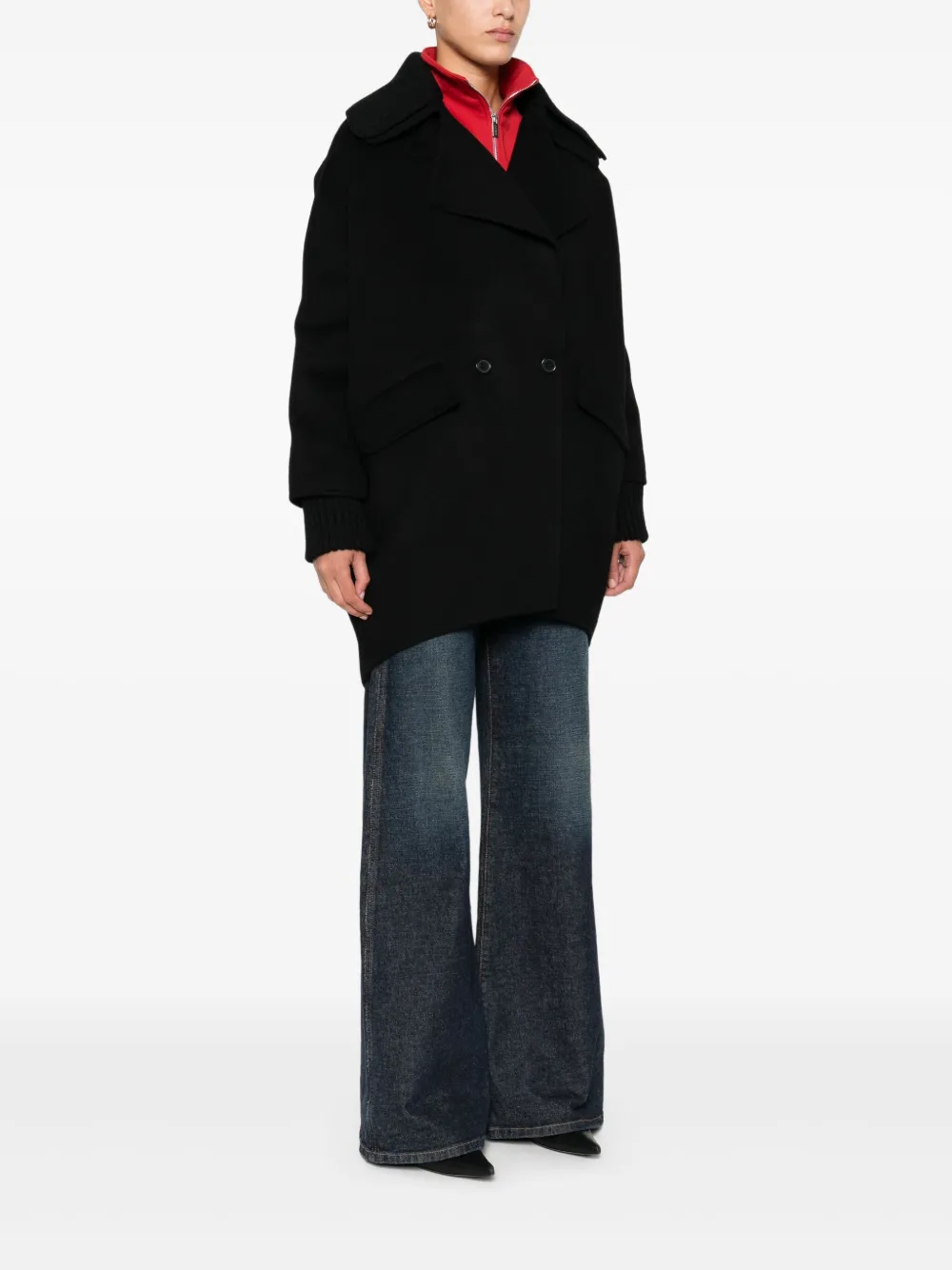 P.A.R.O.S.H. Jas met dubbele rij knopen Zwart