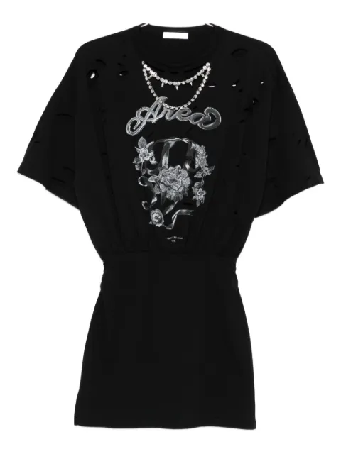 AREA robe courte à effet usé