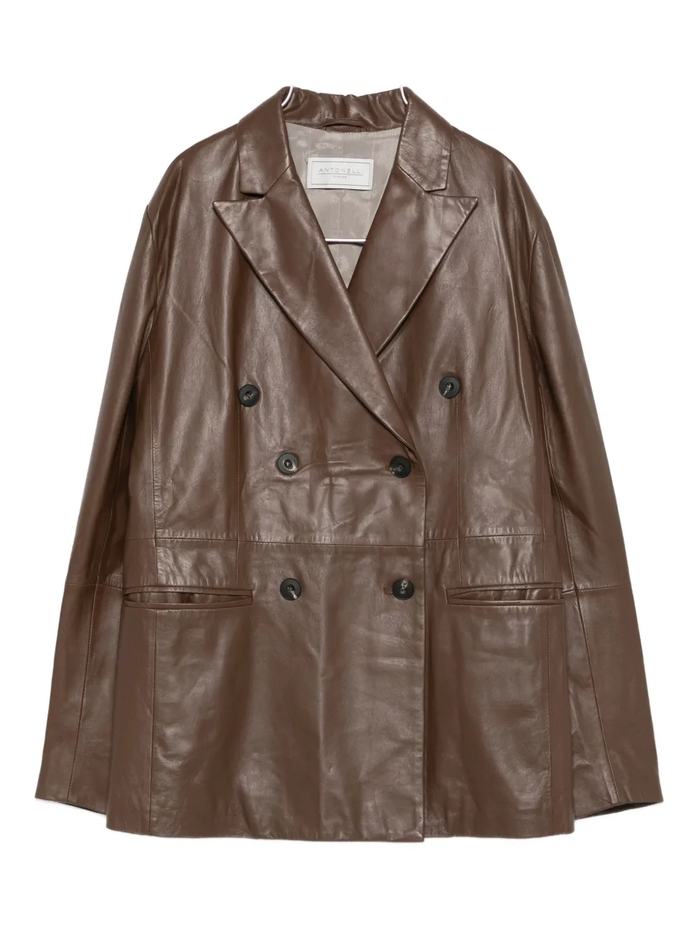 Antonelli Gin Tonic Double-breasted Pocket Jacket In Brown