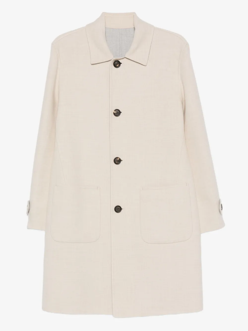 Eleventy patch-pocket single-breasted coat | Neutrals | Image 1