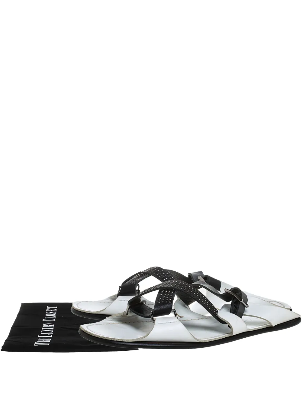 Versace Pre-Owned leather studded sandals | White | Image 1