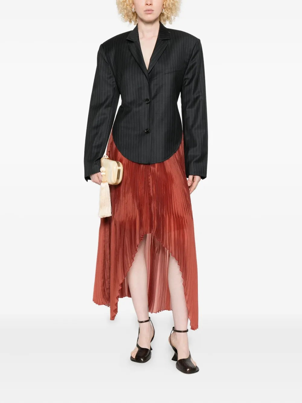 Forte Forte pleated asymmetric skirt - Bruin