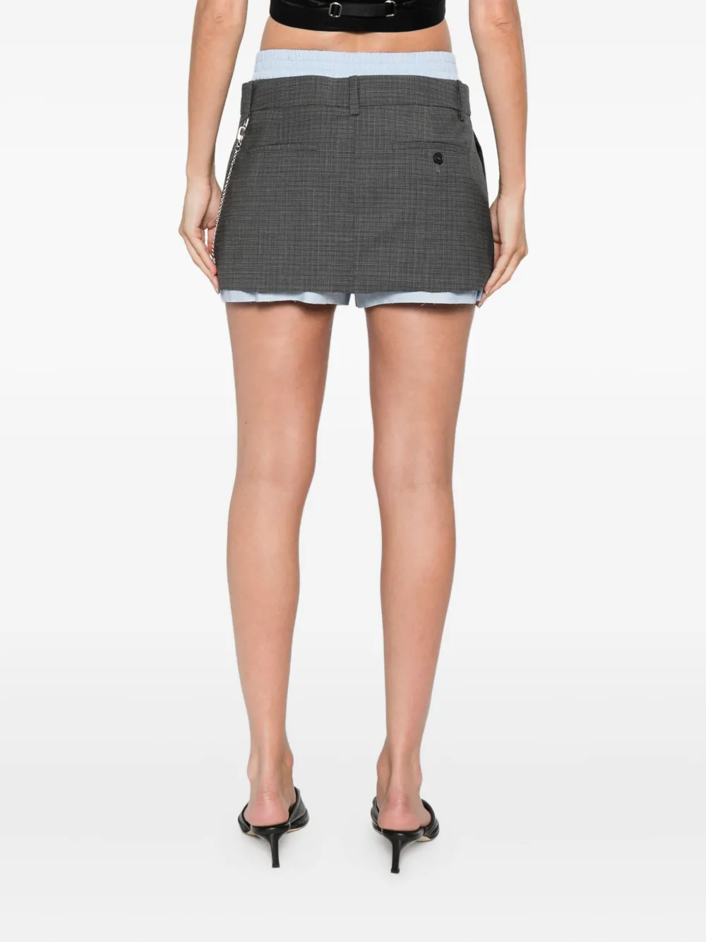 Alexander Wang Geplooide shorts met sleutelhanger Grijs