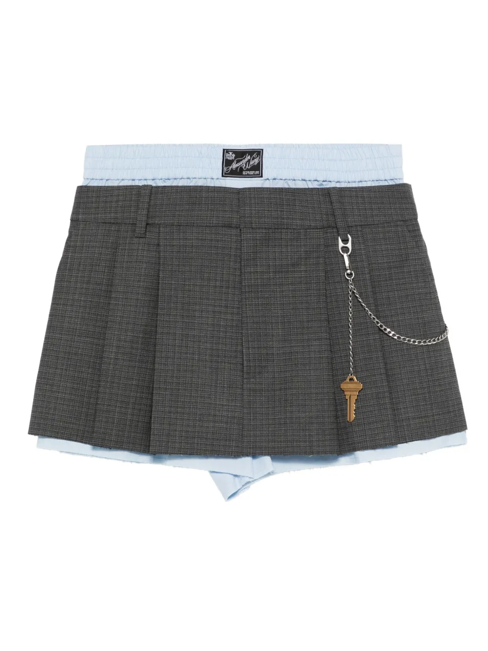 Alexander Wang Geplooide shorts met sleutelhanger Grijs