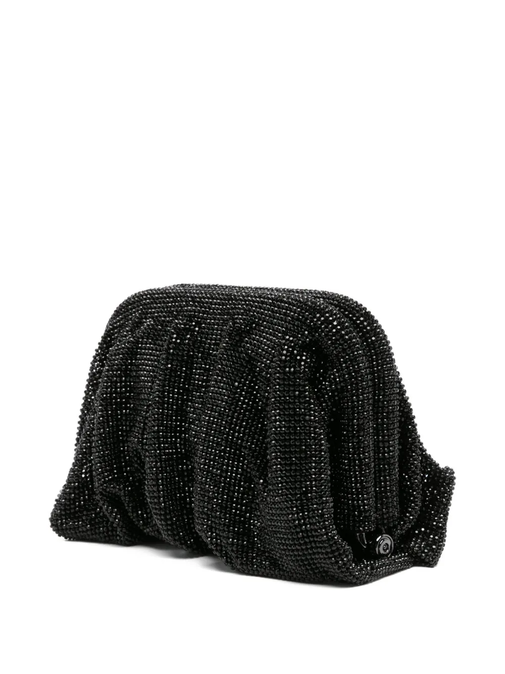 Benedetta Bruzziches beaded pleated clutch bag Zwart
