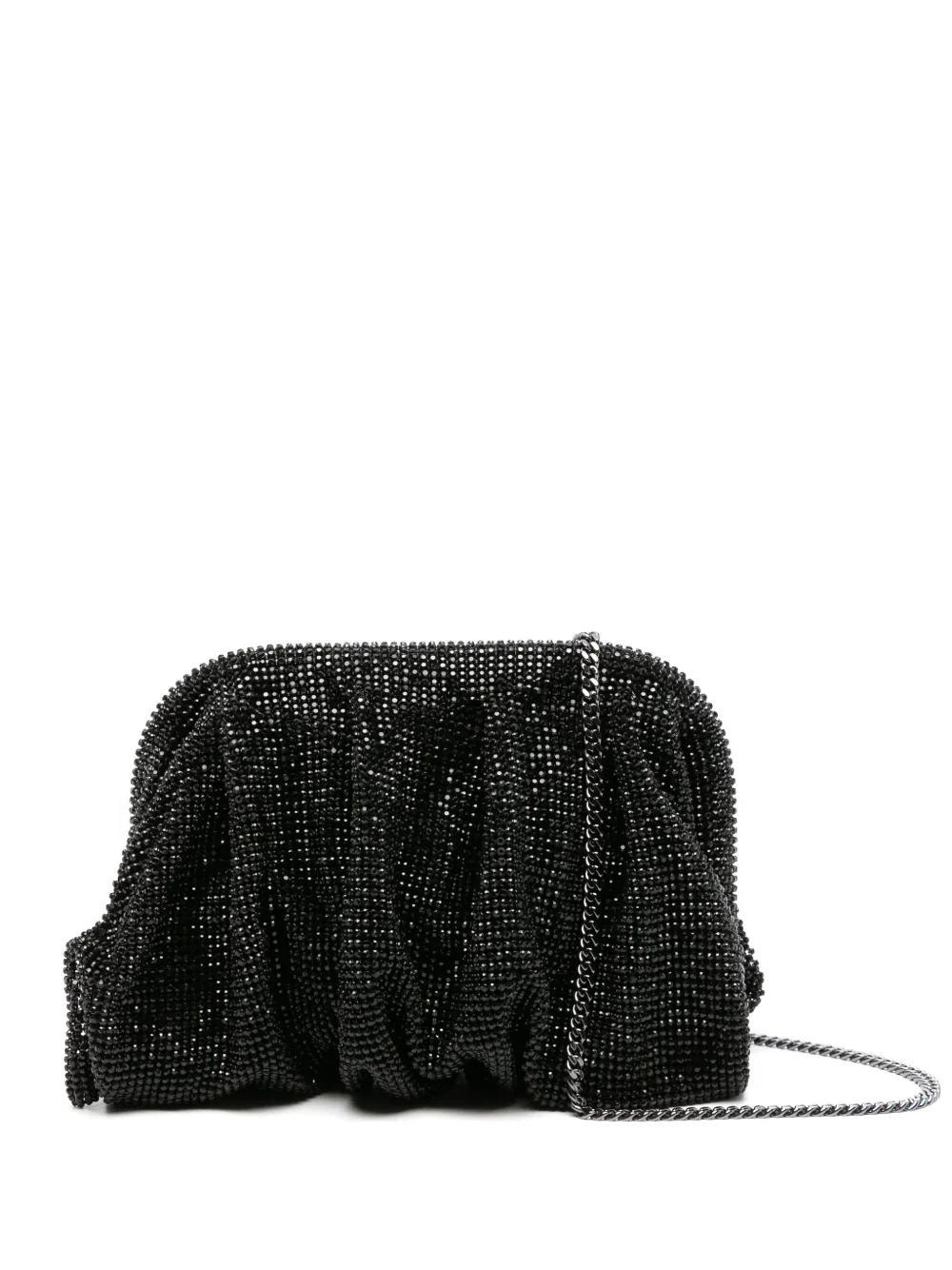 Benedetta Bruzziches beaded pleated clutch bag Zwart