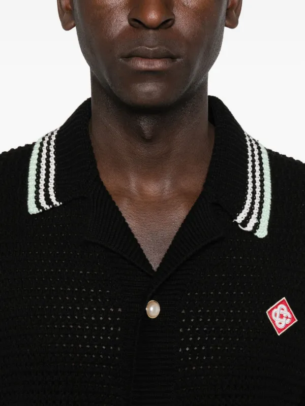 Casablanca リブニット カーディガン | ブラック | FARFETCH JP