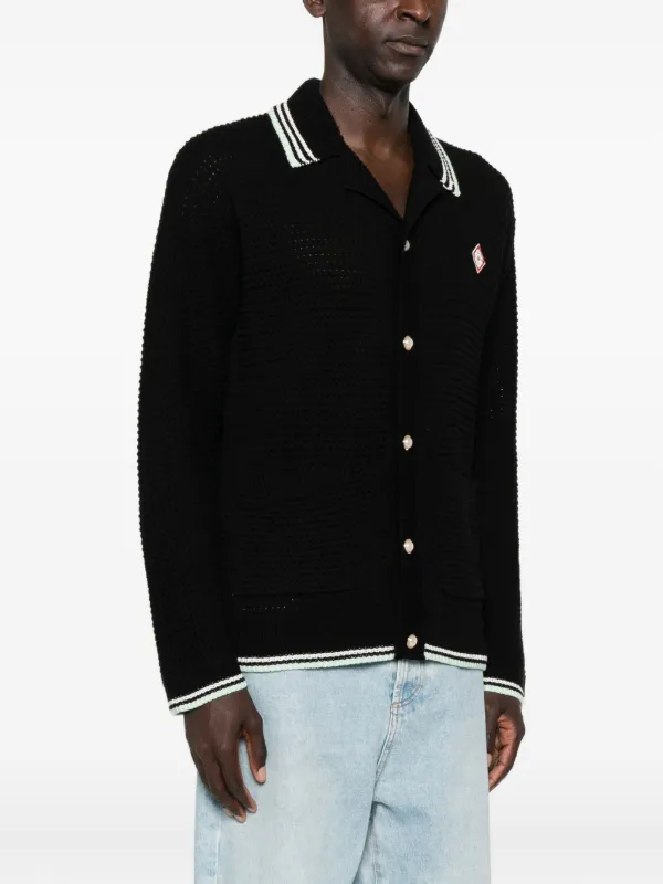 Casablanca リブニット カーディガン | ブラック | FARFETCH JP