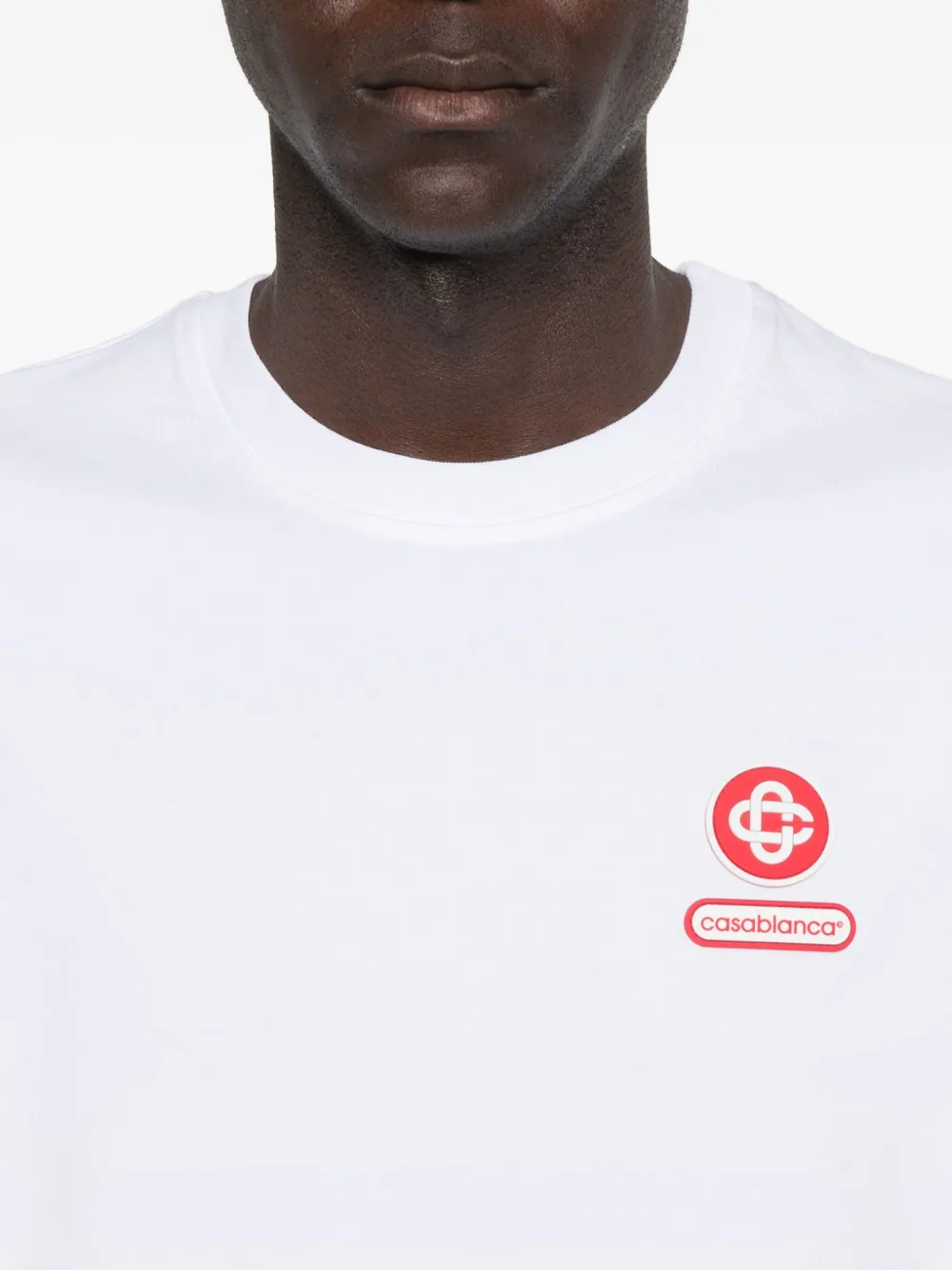 Casablanca Montaigne Sportif Crewneck Graphic Print T-shirt In White