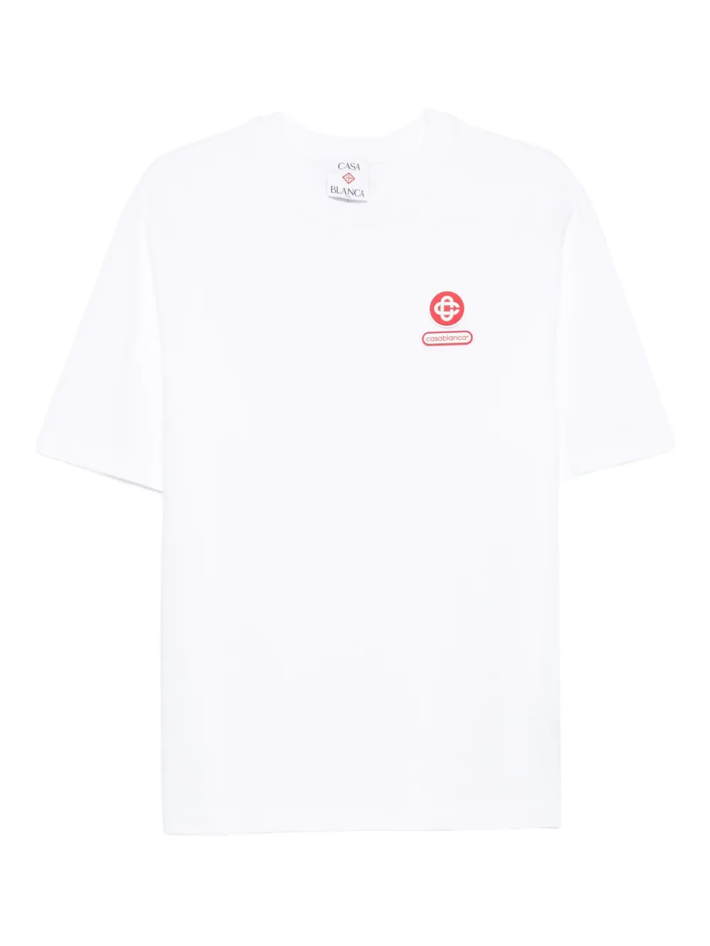 Casablanca logo-patch cotton T-shirt | White | Image 1