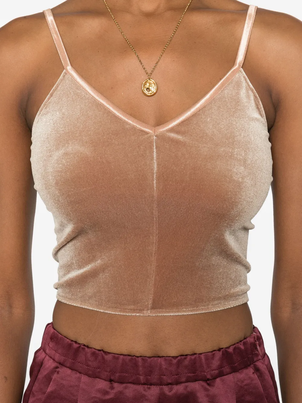 Forte Tanktop met V-hals Beige