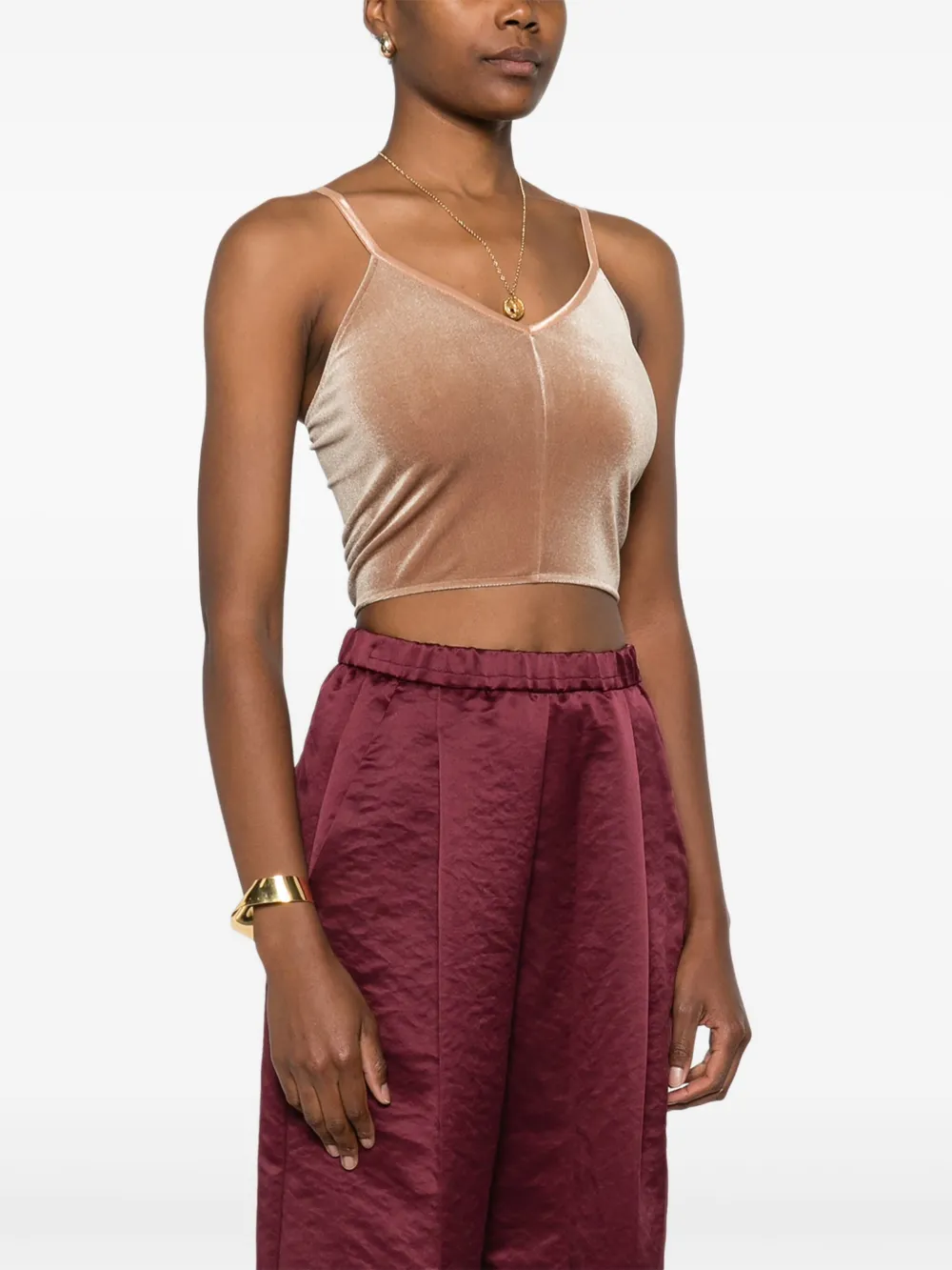 Forte Tanktop met V-hals Beige