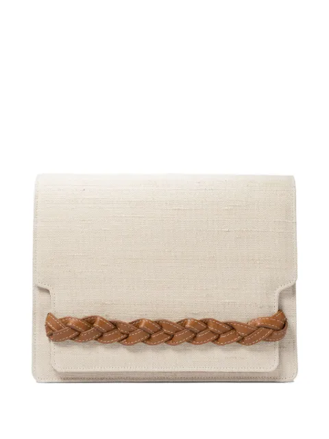amato daniele braided leather-strap canvas shoulder bag