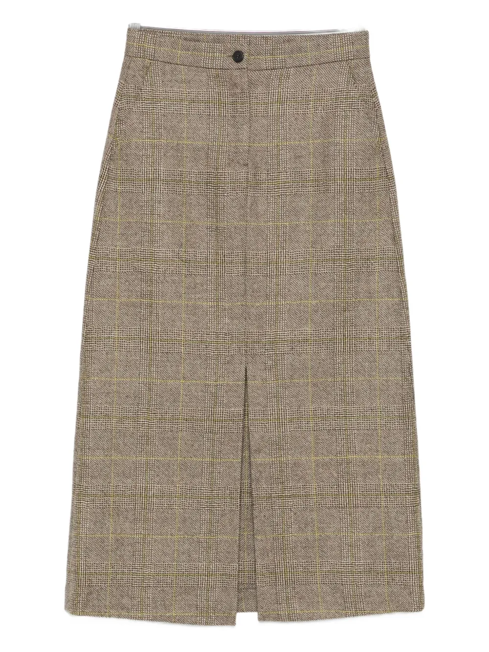 Antonelli Ostuni button checked midi skirt | Black | Image 1