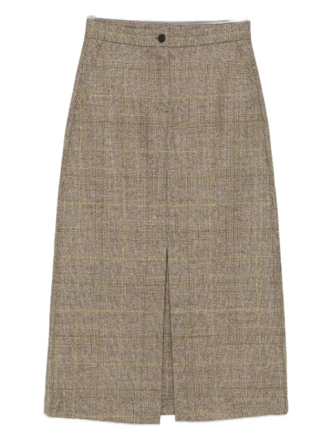 Antonelli Ostuni button checked midi skirt