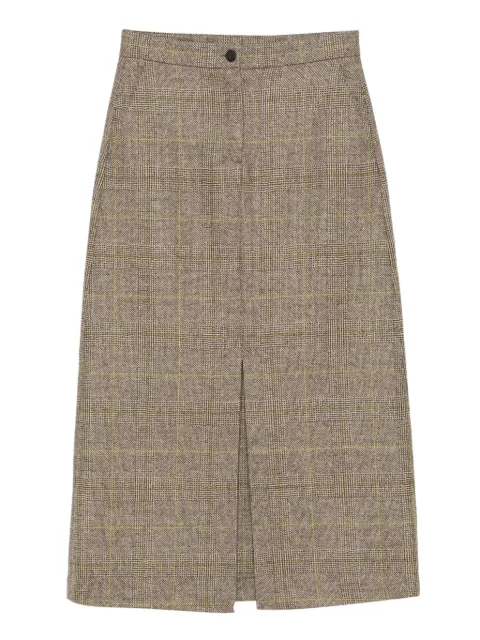Antonelli Ostuni button checked midi skirt